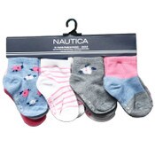 Wholesale - 10pk GIRLS NAUTICA FLORAL QTR SOCKS C/P 60, UPC: 193159226237